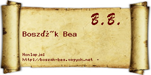 Boszák Bea névjegykártya